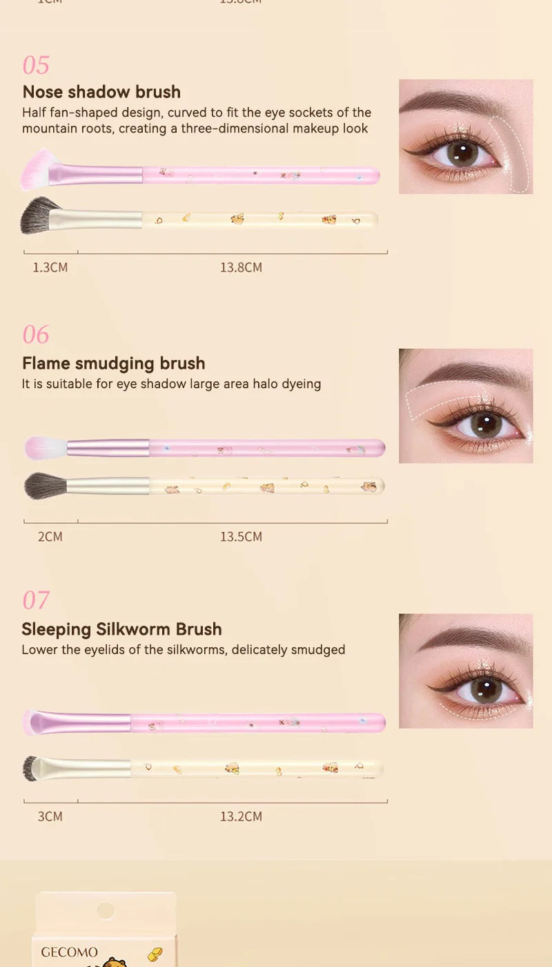 GECOMO Eye makeup brush set, Detail brush, Shading brush,Nose Shadow Eye Makeup set,a complete set of makeup tools for beginners