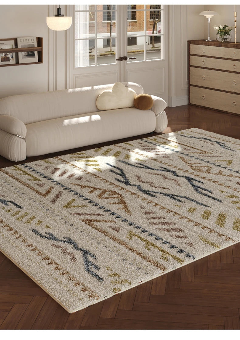 VIKAMA New Design Warm Wave Retro Winter Warm Non-slip Floor Mats Living Room Bedroom Sofa Washable Dirt-resistant Carpet