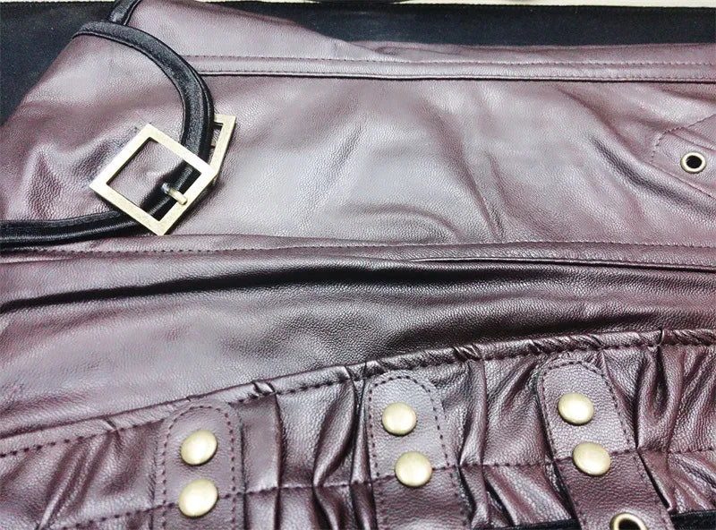 Steampunk Corsets And Bustiers Halter Plus Size Corset Pu Leather Gothic Punk Corselet Zipper Basque Sexy Korsett