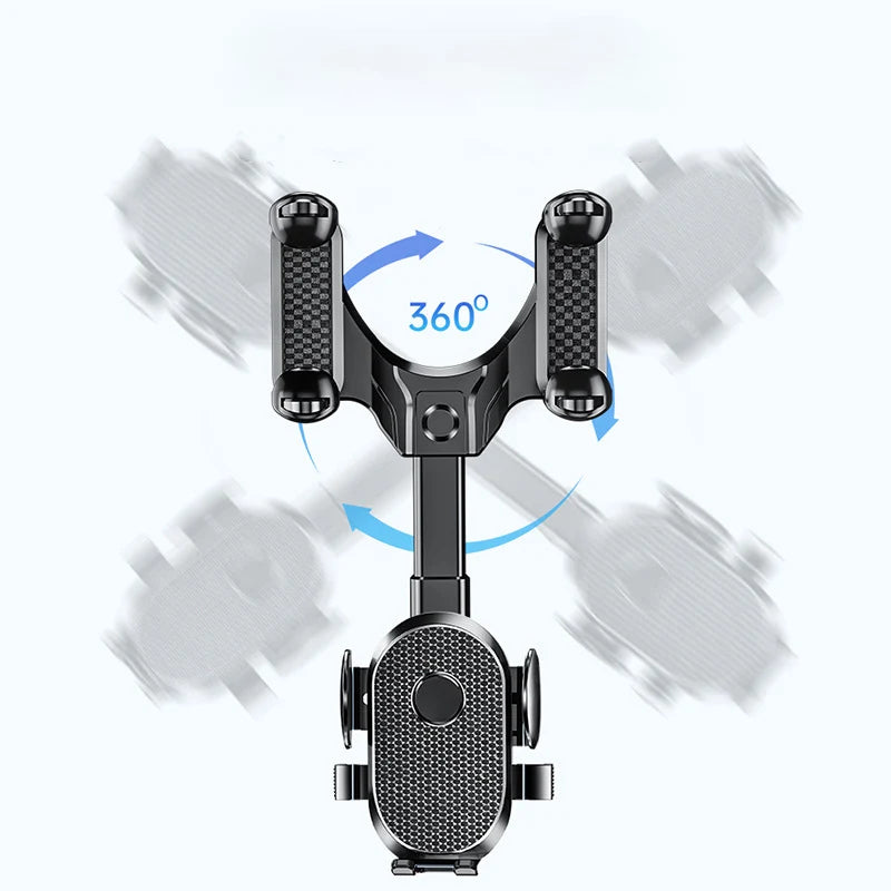 Multifunctional 360 Degree Rotatable Car Phone Holder Car Smartphone Holder Adjustable Retractable Car Rearview Mirror Holder