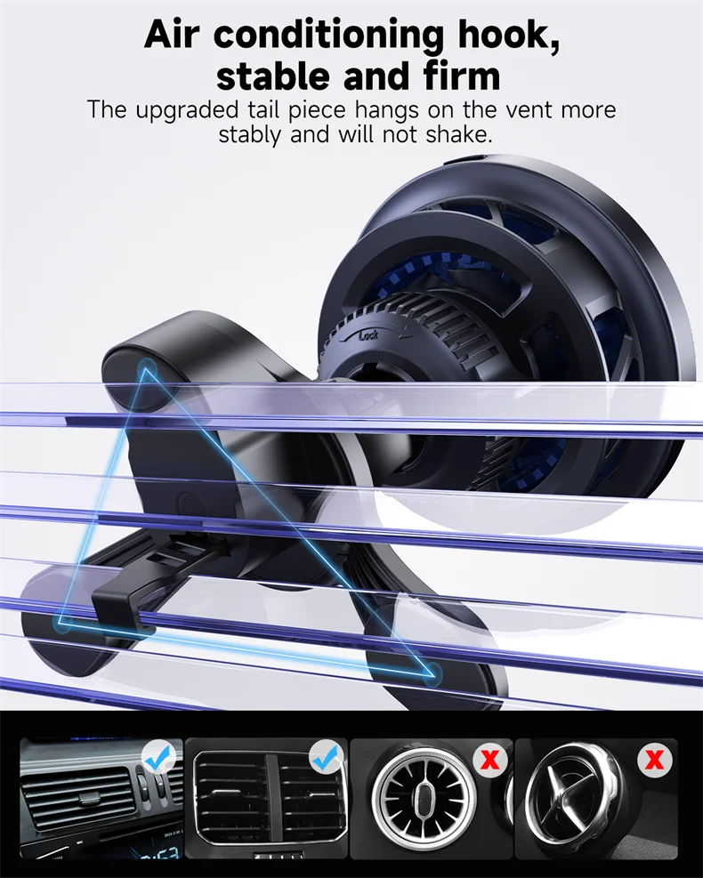 HaaYot QI2 Ice Cooling 25W Magnetic Wireless Car Charger RGB Fast Charging Car Phone Holder Stand For Magsafe iPhone 17 16 15 14