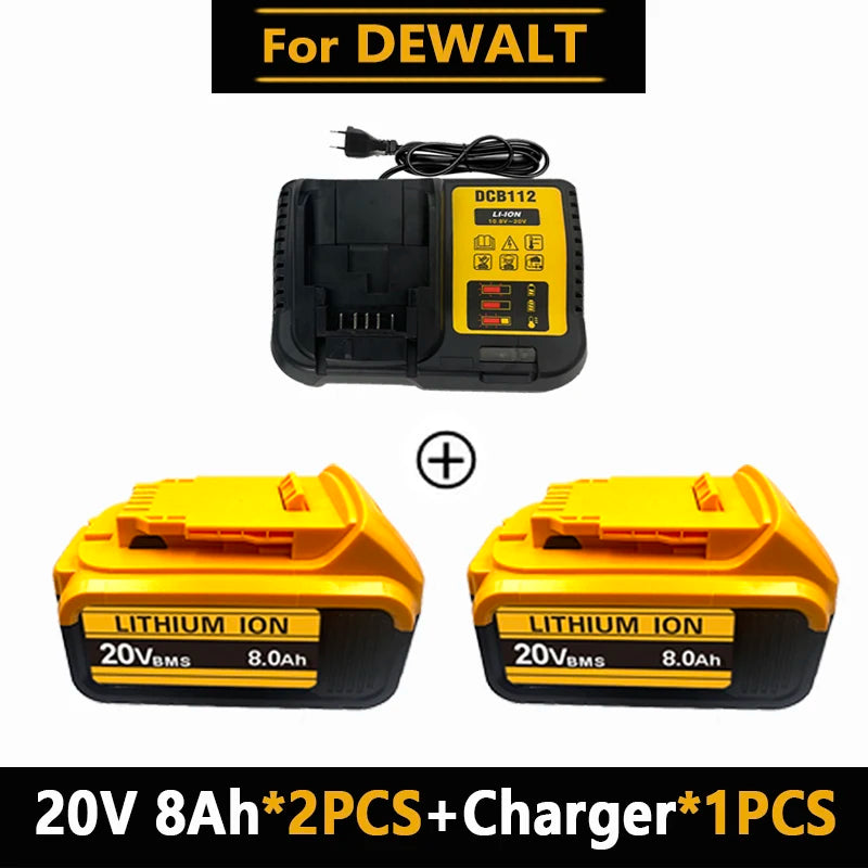 Original for DeWalt 6Ah/8Ah/12Ah 20V battery replaceable DCB184 DCB200 DCF892 DCF845 DCF850 DCF911 DCD800 DCD805 Tools Battery