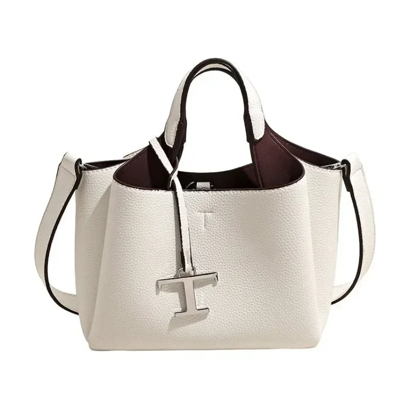Unique High-End Leather Diaper Bag: Elegant Crossbody Messenger Bag For Women With Vintage Designer Look And Large Capacity
