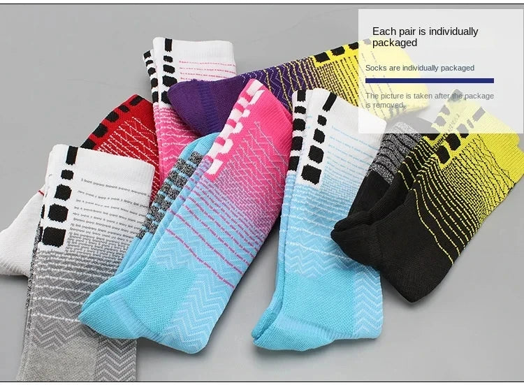Sport Cycling Basketball Socks Compression Running Man Black Trend Breathable Long Hiking Damping Athletic Professional Big Kids