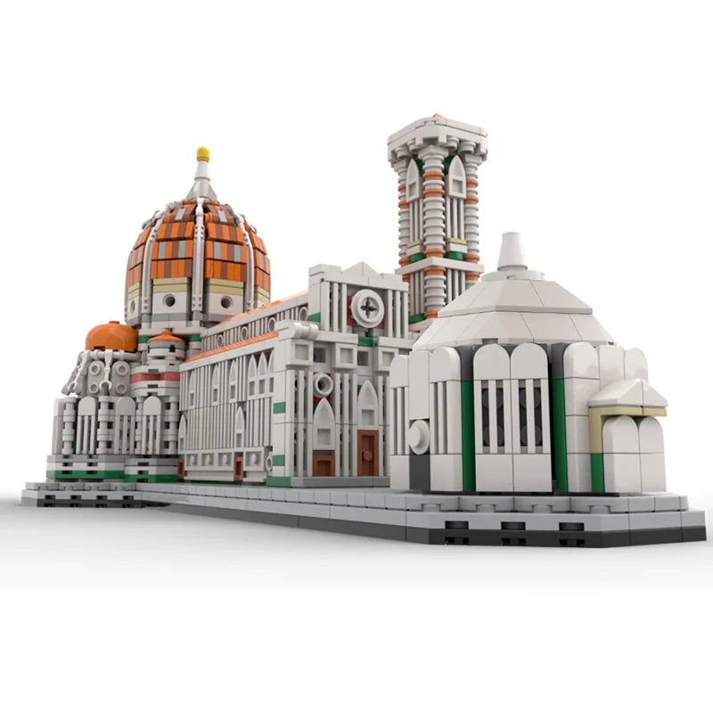 MOC Iconic Church Cathedral of Santa Maria del Fiore Building Blocks Set Famous Architecture Street Assemble Toys Children Gifts