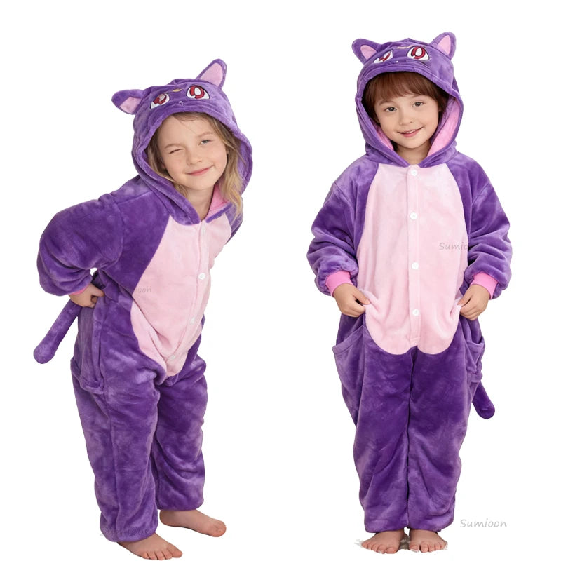 Dinosaur Cosplay Children's Costume Cute Kids Sleepwear Flannel Animal Onesies Boys Girls Pajamas Christmas Party Jumpsuit