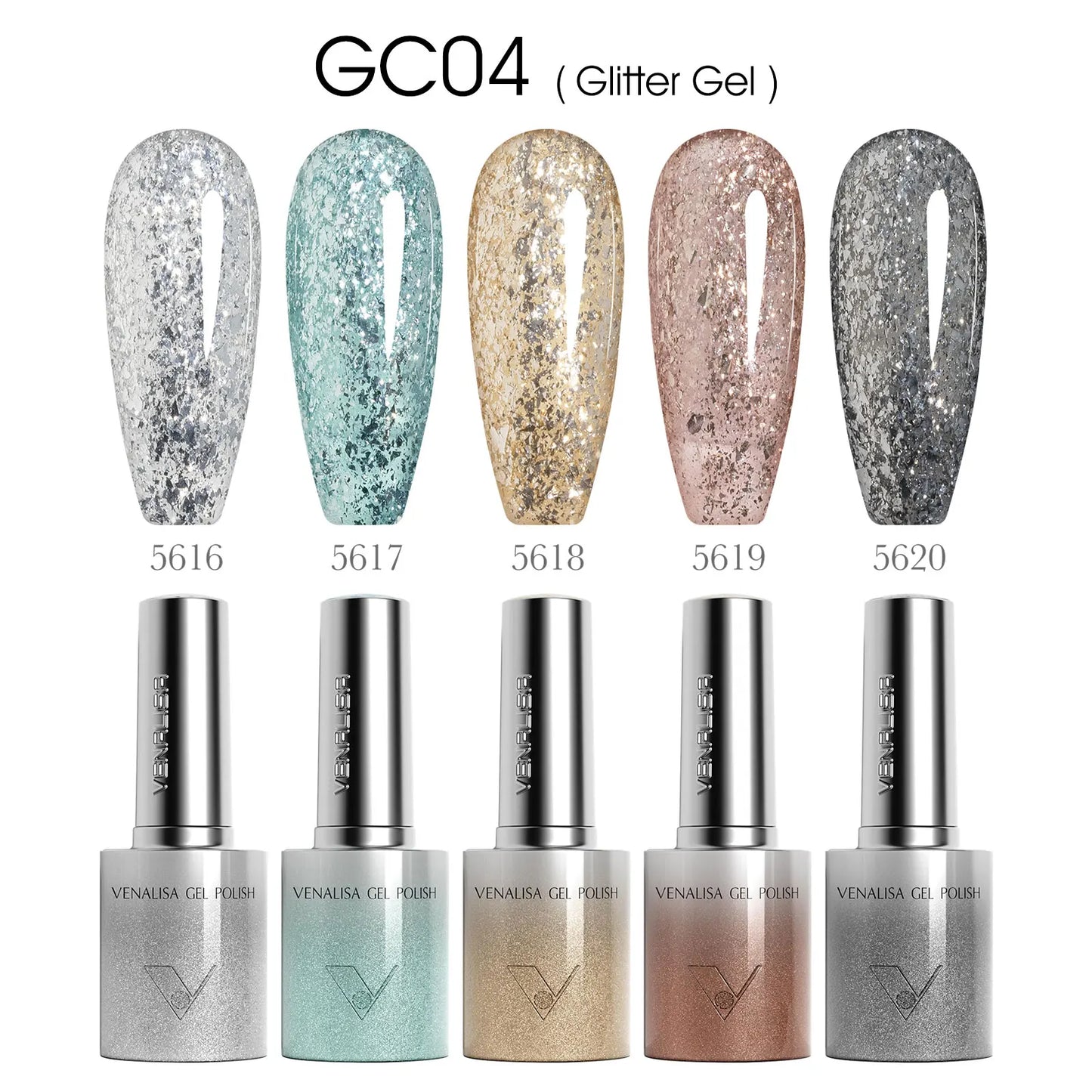 VENALISA TPO/HEMA FREE Gel Nail Polish Set 5 Colors 10ml Glitter Cat Eye UV LED Soak Off Gel Varnish Manicure Nail Art Kit DIY