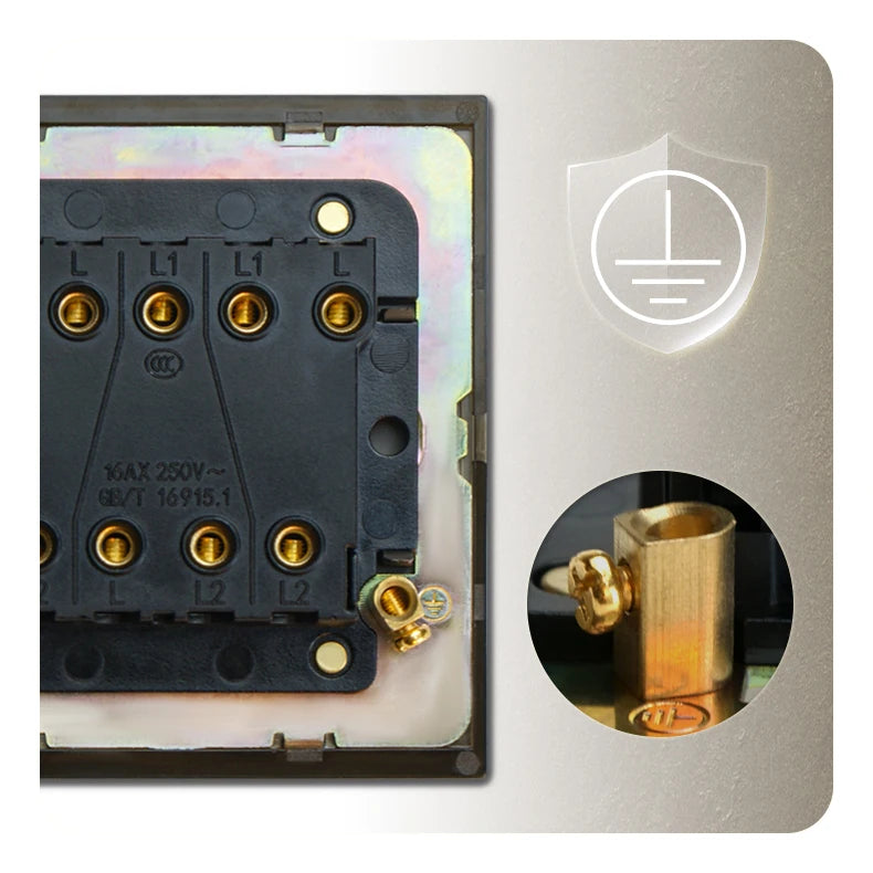 Avoir Wall Push Button Switch Y Type On Off Rocker Switches 2Way Power Scoket Gray Europe UK Electric Outlets Home Improvements