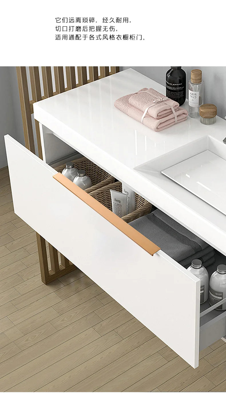 Extended drawer Cabinet Pulls door edge handle black gold wardrobe Drawer Pulls Aluminum Alloy Furniture Handles Cupboard Pulls