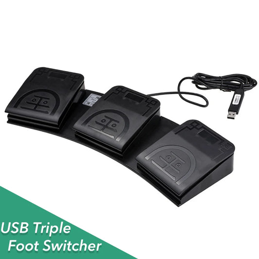 USB Foot Triple Switch Controller Key Customized Keyboard Mouse Gaming Pedal for Medical Devices Instruments Computers Office