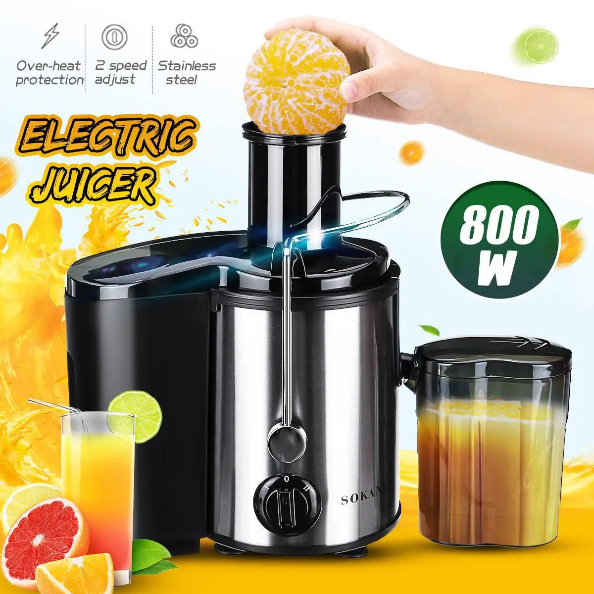 1.5L Electric Orange Juicer Fruit Vegetable Blender Lemon Squeezer Multifunction Juicer Machine Beverage Appliances 110V/220V