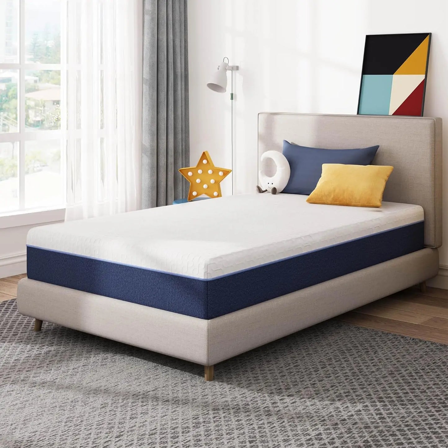 8 Inch Full Gel Cooling Memory Foam Mattress, Pressure Relief, Medium Firm Support，Mattress in a Box, CertiPUR-US Certified