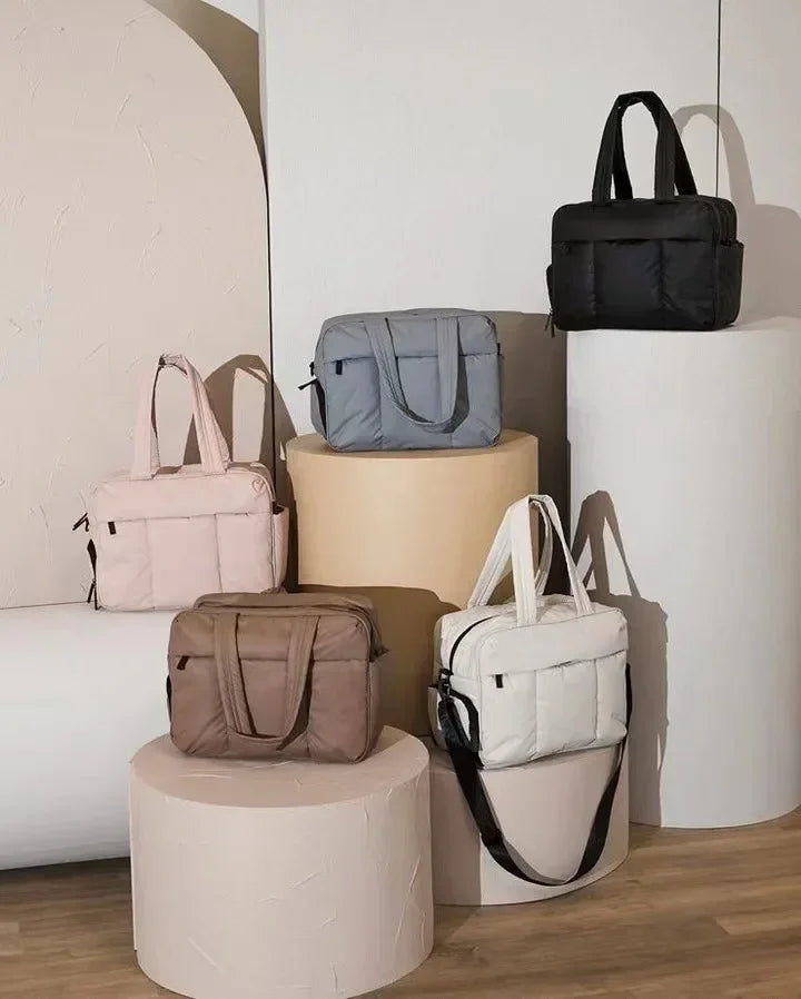 Duffel Weekender Bag Large Capacity Women Multifunction Leisure Travel Puffer Tote Gym Bag Carry on Bag with A Shoe Compartment