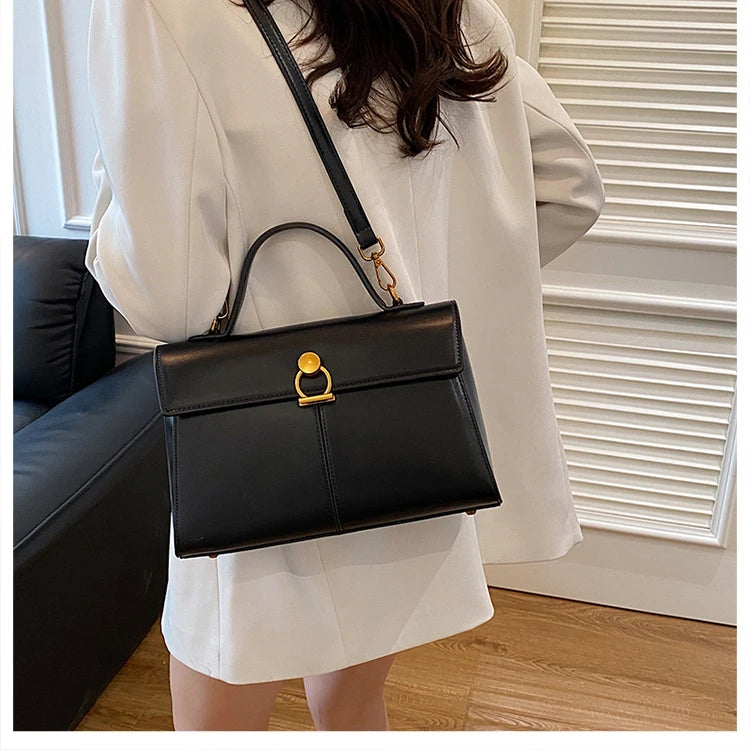 2025 New Classic Style Solid PU Square Shoulder & Crossbody Bags High Quality Sense of Luxury Simple Commute Handbags for Women