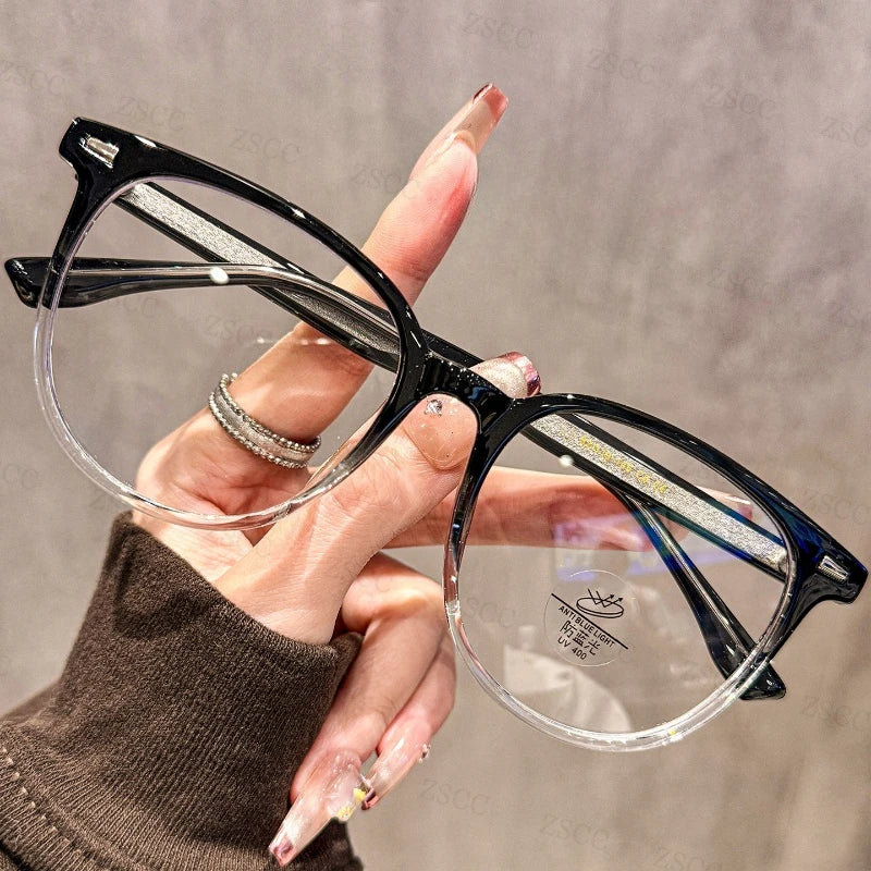 EYORA Minimalist Square Round Reading Glasses for Women Photochromic Anti Blue Light Intelligent Progressive Multifocal Lenses