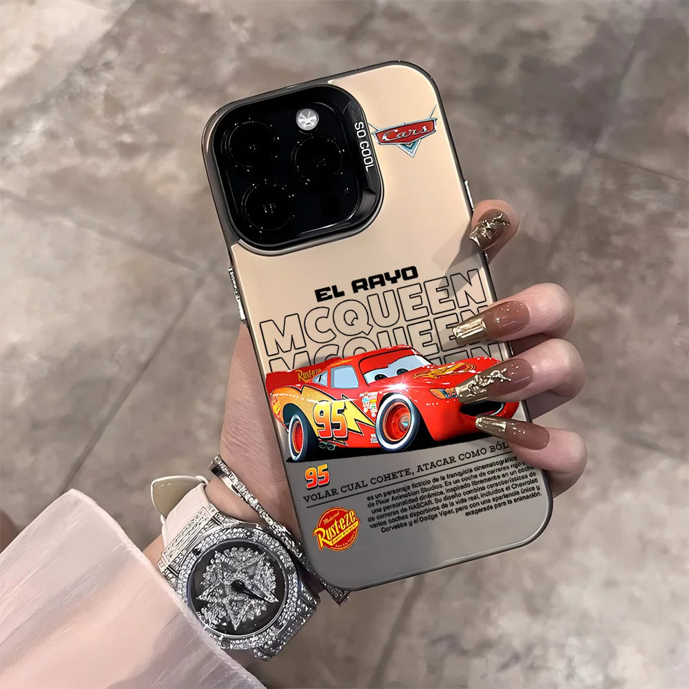 HOT Cars L-Lightning M-McQueen Phone Case For iPhone 17 16 15 14 13 12 11 mini Pro Max X XR Air Plus Anti Fall Matte Back Cover