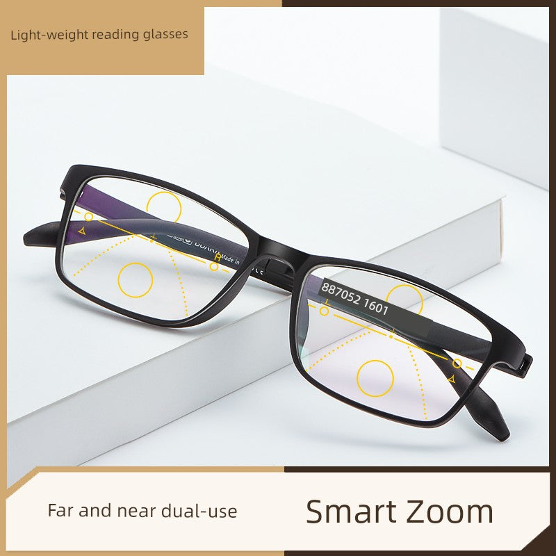 Smart Zoom Automatic Adjustment Degree Reading Glasses Men's Dual-Use HD Progressive Multi-Focus Reading Glasses Glasses Women