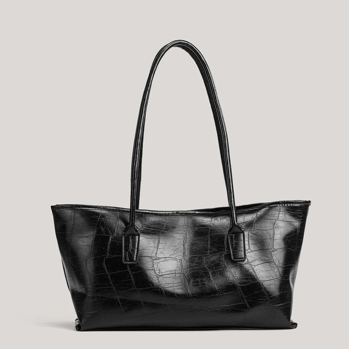 Luxury Vintage Crocodile-embossed Tote,women's Large-capacity Shoulder Handheld Bag,stylish Minimalist Casual Commuter Tote Bags