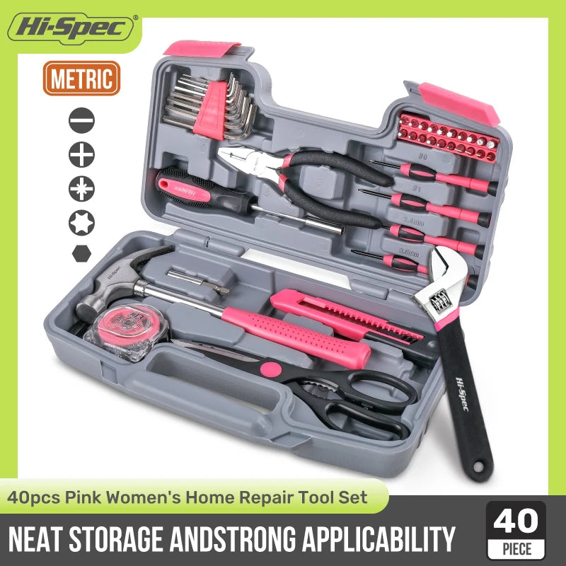 Hi-Spec Pink 3.6V Electric Screwdriver Rechargable Cordless Screwdriver Small Screw Gun USB Charge Powerful Electric Screwdriver