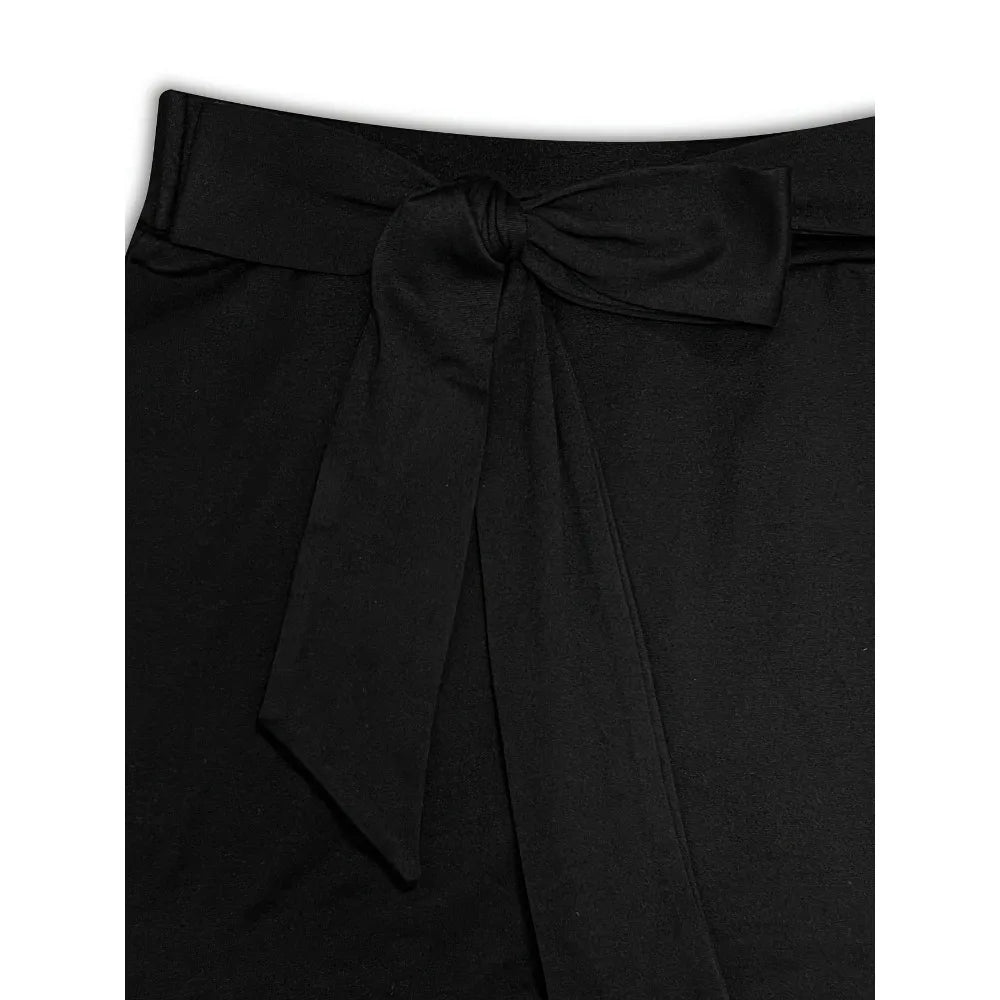 Plus Size 1XL-5XL Women's High-Waisted Tennis Skirt with Pockets  Elegant Solid Black Skirt