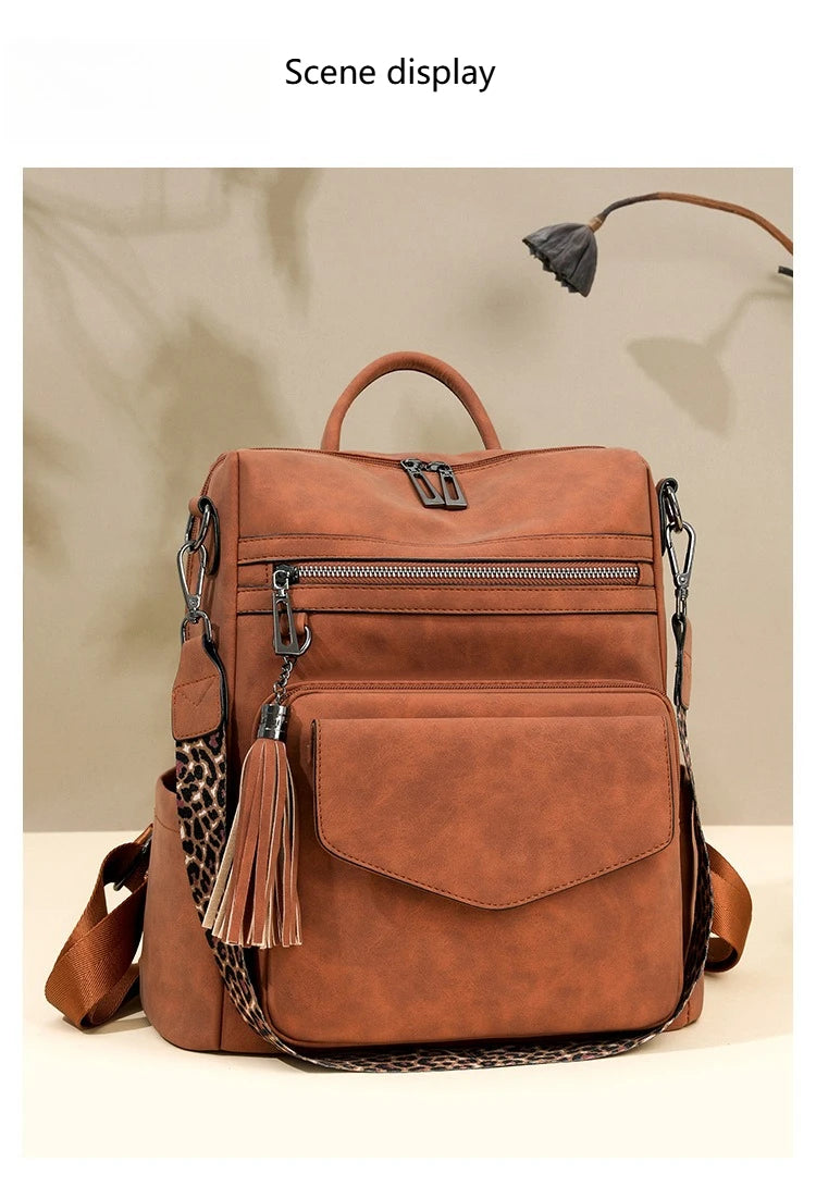 Winter Women's Backpack European Retro Two-shoulder Bag Luxury PU Composite Bag Commuter Single Shoulder Bag Leisure Travel Bags