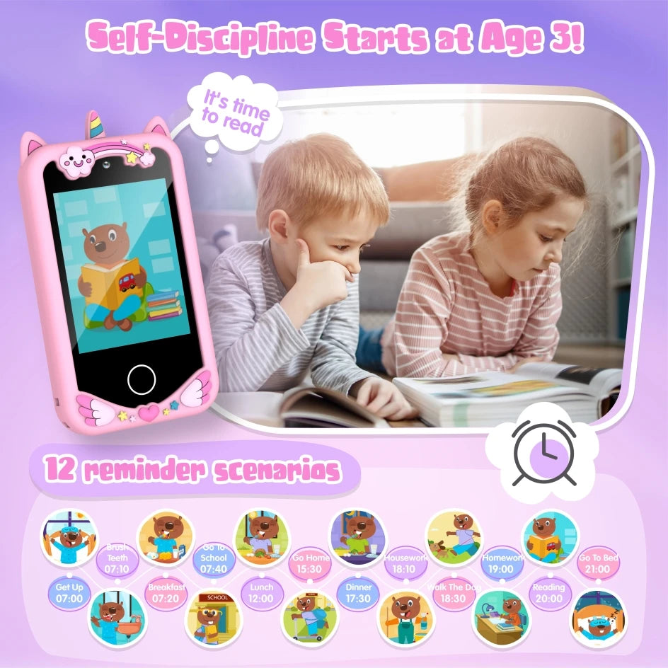 Kids Toy Phone 8GB Video Music Player 28 Games 20 Stories Mini Toy Phone Dual Camera Learning Educational Toys Children Gifts