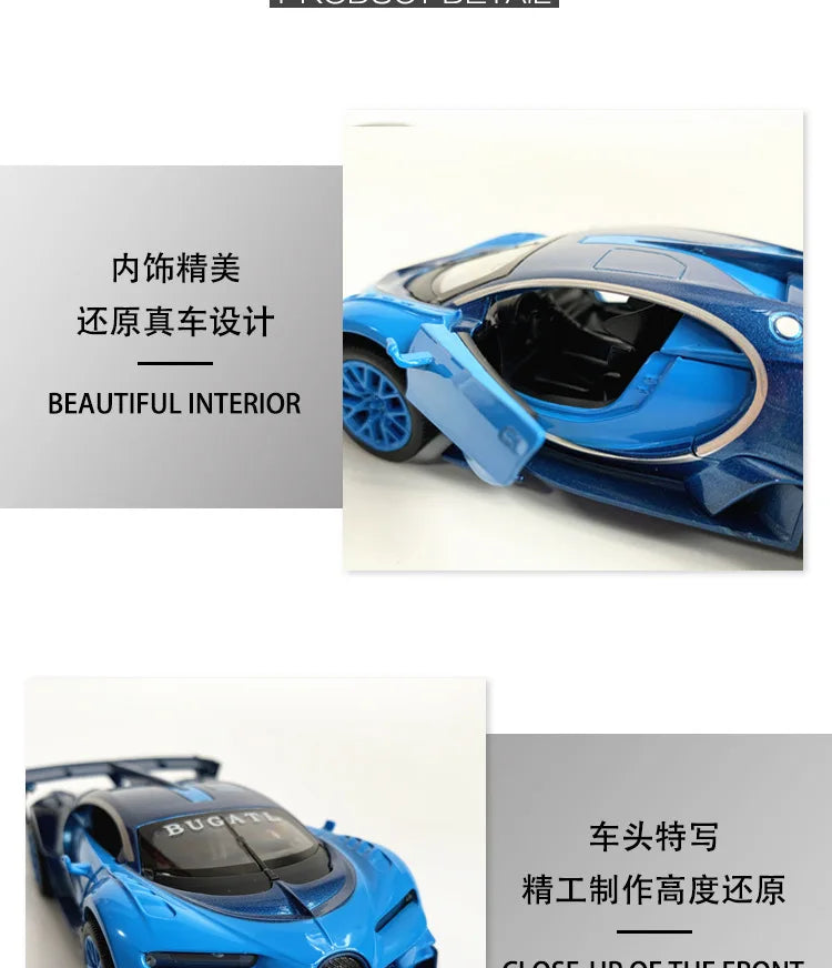 1：32 Bugatti Vision Gt Metal Alloy Car Model Diecast & Toy Vehicles Car Model High Simulation Miniature Scale Childrens Toy Gift