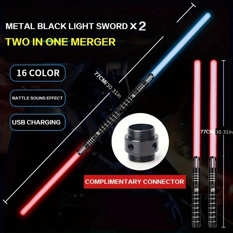 Upgraded Version Gravity Sensing Light Saber 2 In 1 15-color Metal Laser Sword Rechargeable Toy Party Glow Sword,Halloween And C