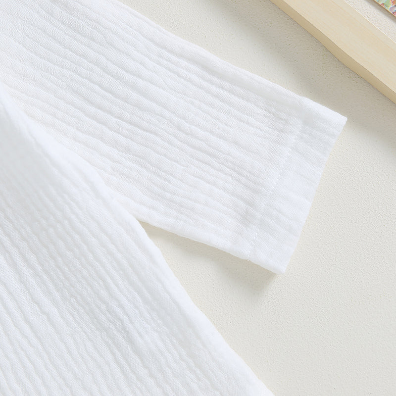 0-4Y Kids Boys Summer Fall Outfits Baby Solid Color Buttons Long Sleeve Shirts Tops + Elastic Waist Long Pants Boys Clothes Sets