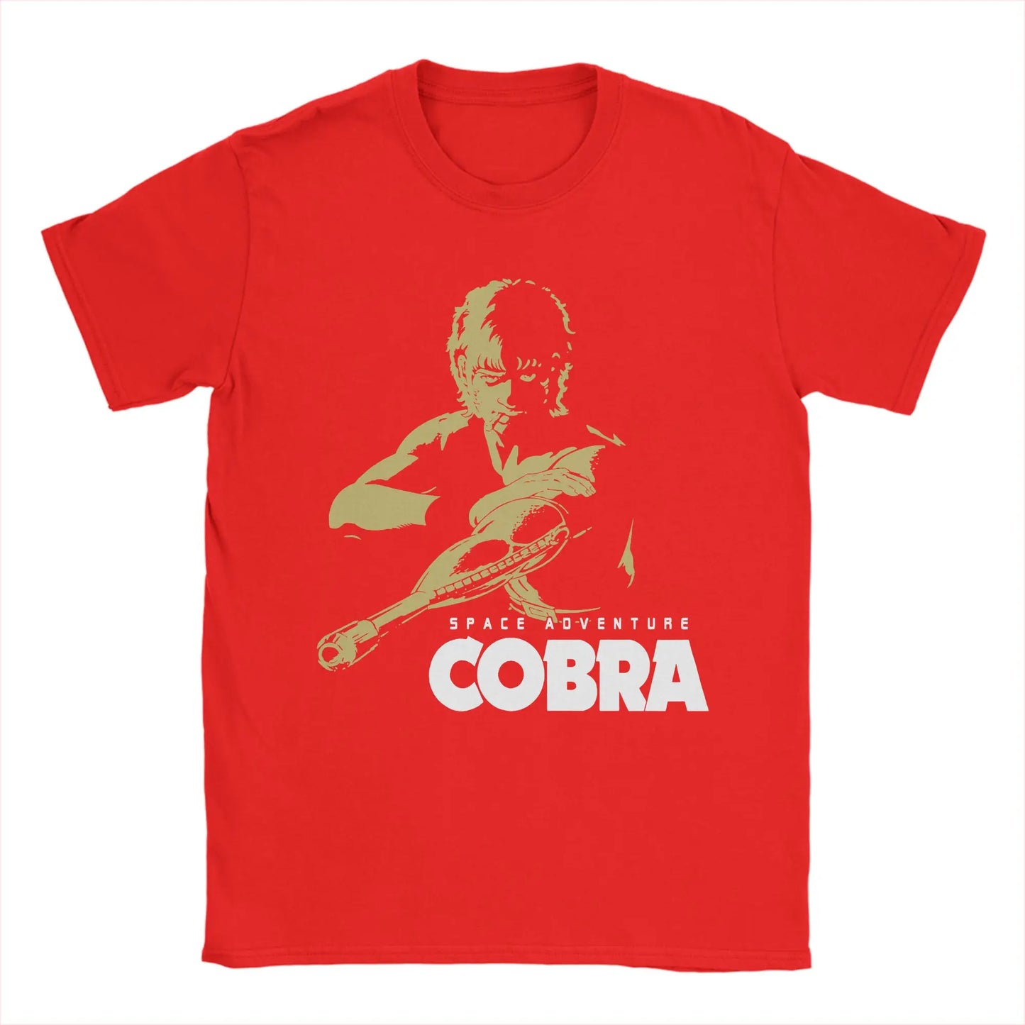 Humorous Space Adventure Cobra T-Shirts for Men O Neck 100% Cotton T Shirt Anime Short Sleeve Tees Graphic Clothing