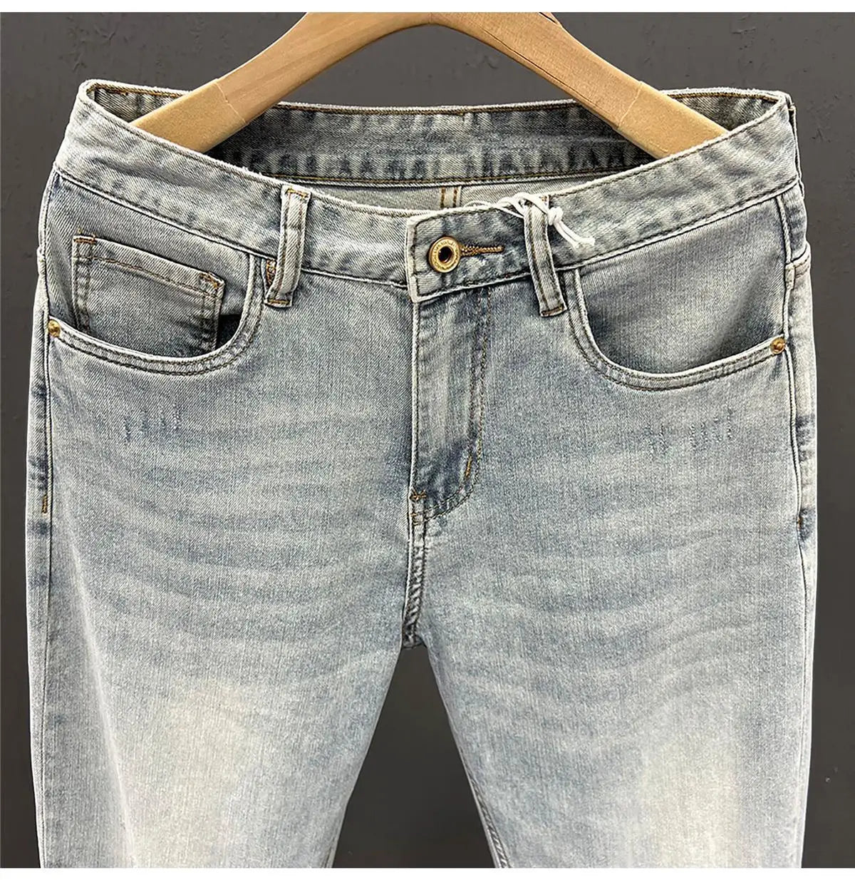 New Stylish Men's Denim Jeans Fashion Skinny Pants Summer 2023 Cowboy Casual Long Embroidery Washed Luxury Clothing for Men