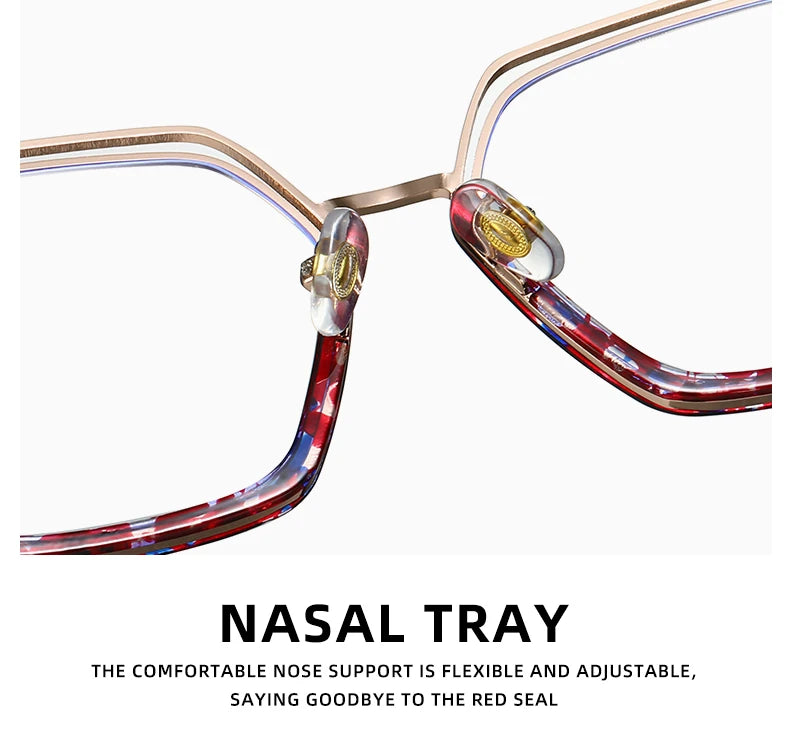 VICKY Fashion Geometric Square Large Frame Personalized Design Women's Anti-Blue Light Reading Glasses Customizable Prescription