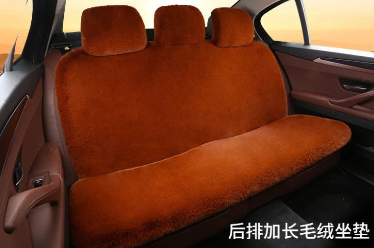Car Seat Covers Set Fur Front Car Seat Cushion Faux Fur Universal Wool Car Seat Cover Winter Warm Plush Soft Sheepskin