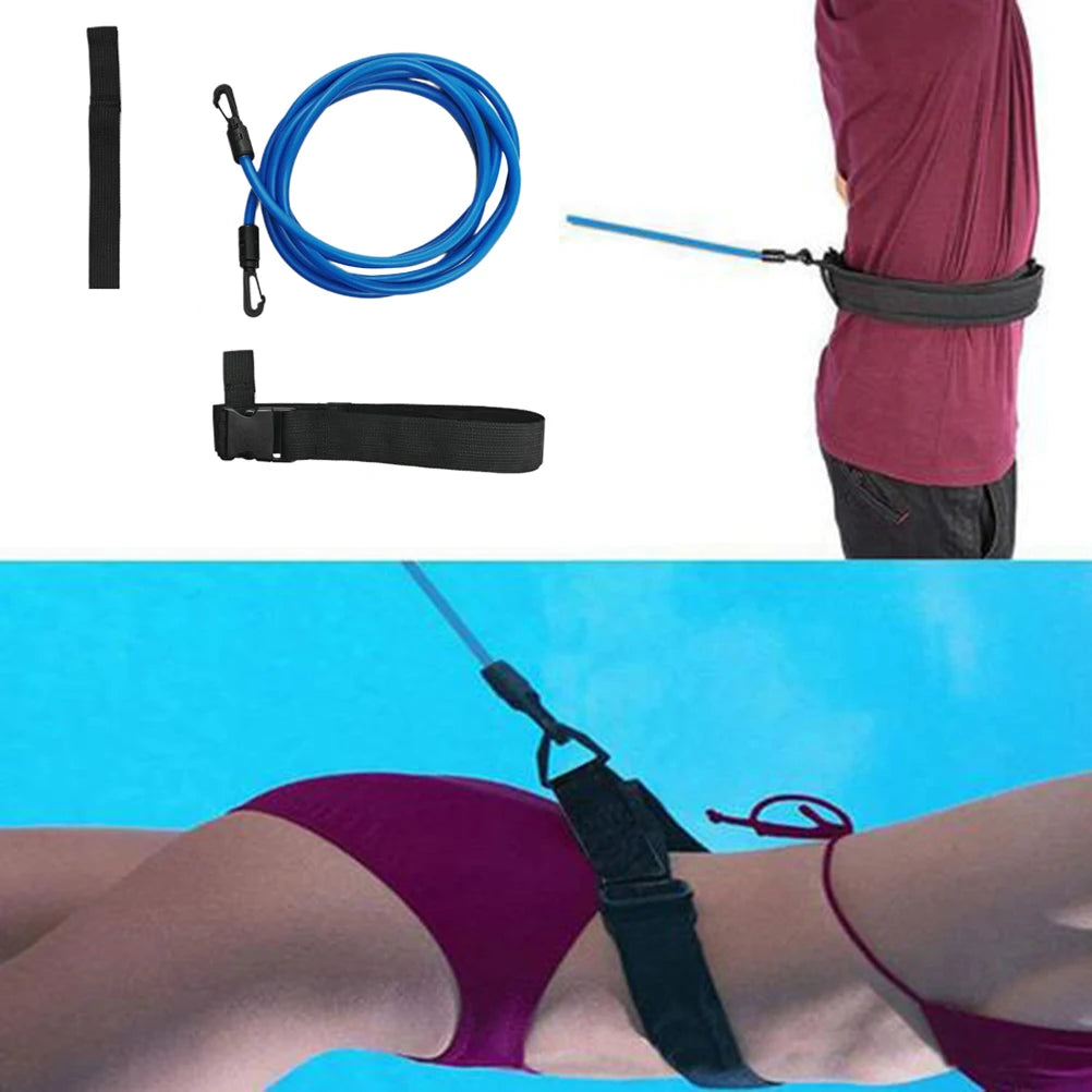 3M Swim Trainer Belts Resistance Elastic Belt Training Leash Swimming Tether Stationary Harness Resistance Band Pool Accessories