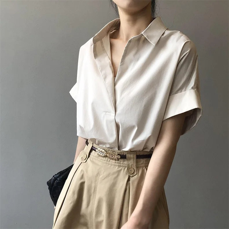Women Summer Tops Tees Sexy Vintage Blouse Chiffon Ruched Short Sleeve Shirt Ruffles T Shirts Loose Casual Tees