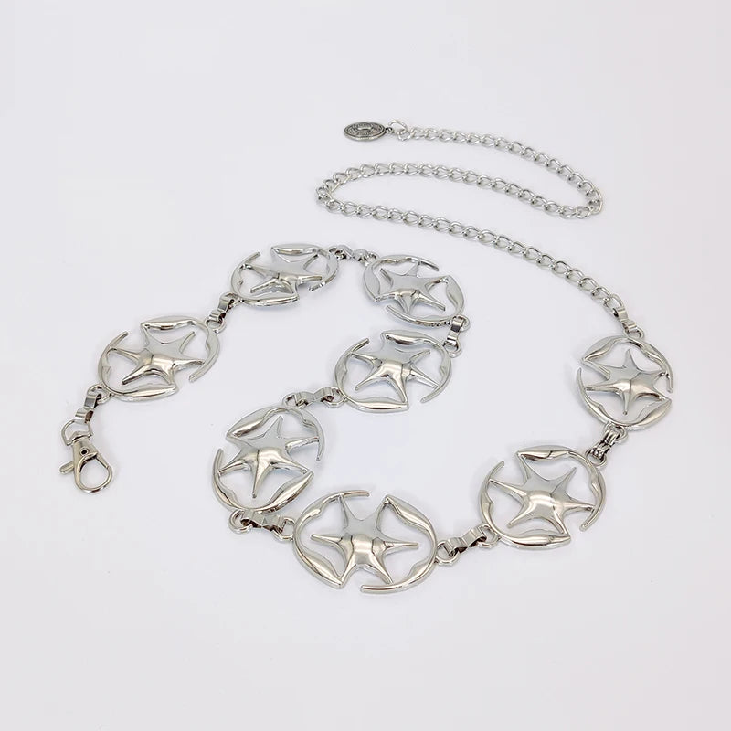 Women's Fashion Accessories Skirt Suit Decoration Belt Waist Chain Metal Belts for Women Cowgirl Western Adjustable Concho Belt