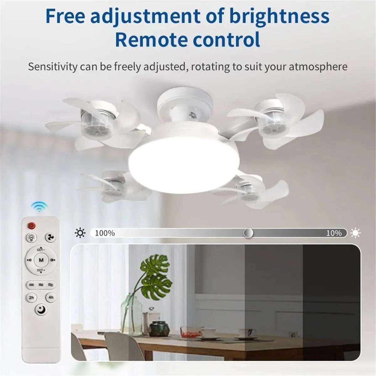 [B25B!】 Fan Light 2-In-1 Drone Design Ceiling Fan Light 60W Remote Control Included For Living Room For Entrance Hall Family Cor