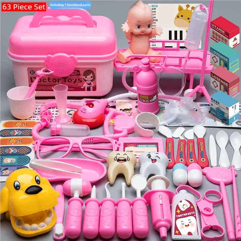 WizKidz Doctor Nurse Role Play Set Medical Tools With Stethoscope & Injectors In A Pretend Play Trolley Box Ideal Gift for Kids