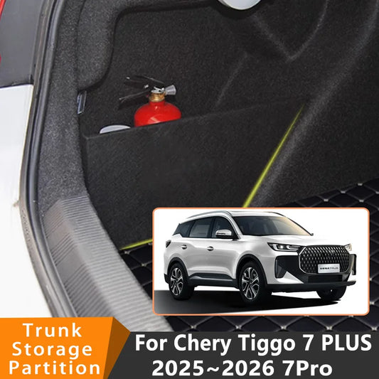 Auto Accessories For Chery Tiggo 7 PLUS Ebro S700 2025~2026 Car Organizer Trunk Side Partition Trunk Interior Storage Box Parts