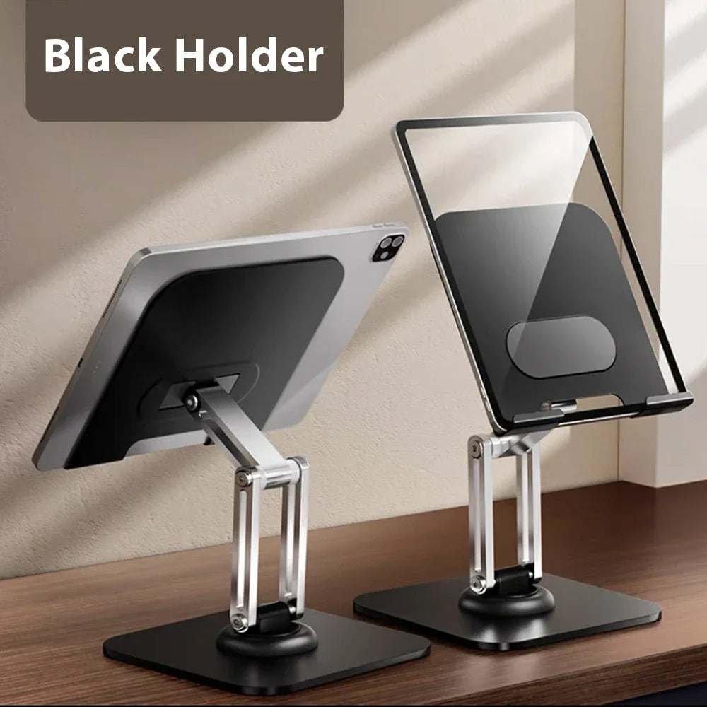 Tablet Holder Carbon Steel Stand with 360° Rotation Adjustable Stand For iPad Pro Air Mini Mobile Phone Desk Bracket 4-15 Inch