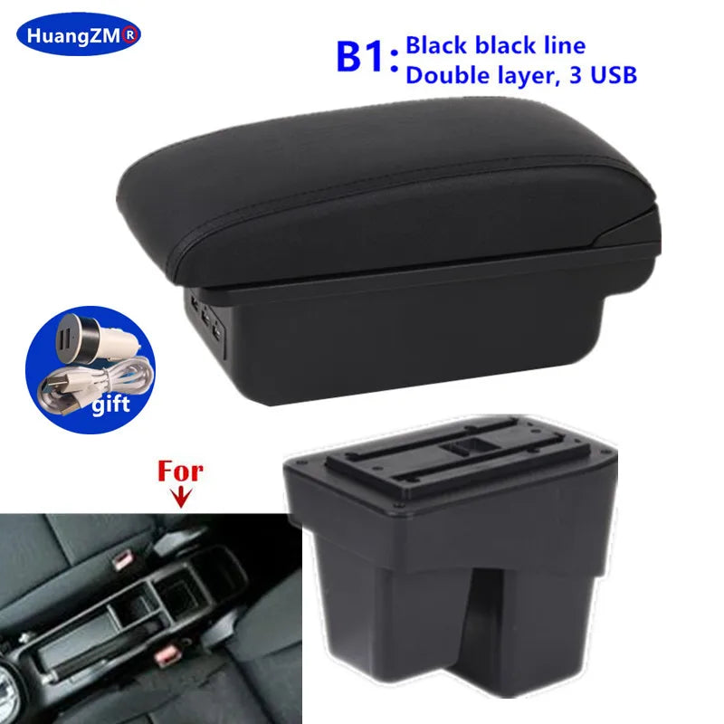 For Honda Jazz Armrest For Honda Fit Jazz 3 2014-2019 Car Armrest Box Car Storage Box Retrofit Accessorie Simple installation