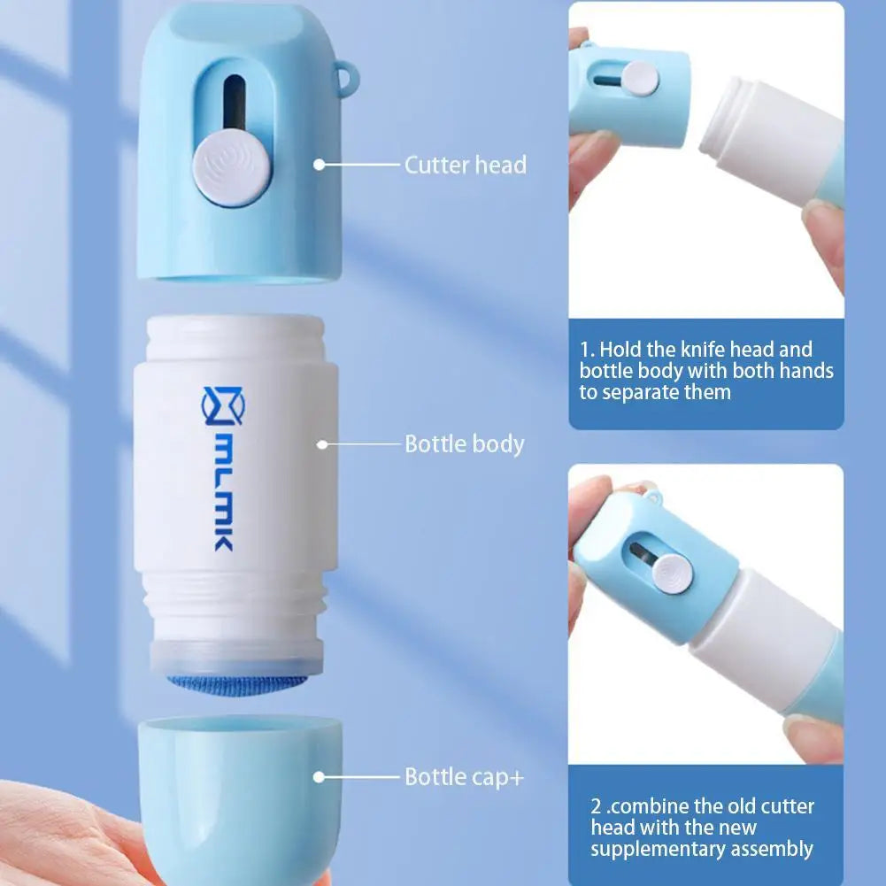 2 In 1 Thermal Paper Correction Solution & Parcel Box Opening Knife Home Office Identity Data Security Protection Liquid Eraser