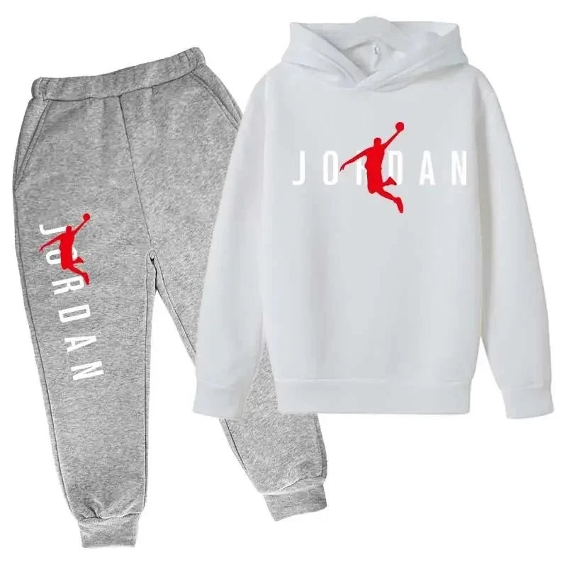 Autumn Leisure Letter Print Childrens Hoodie Long Sleeve+Pants Suits 2 Piece Set 3-14 Y Boys Girls Outfits Streetwears Sportsuit