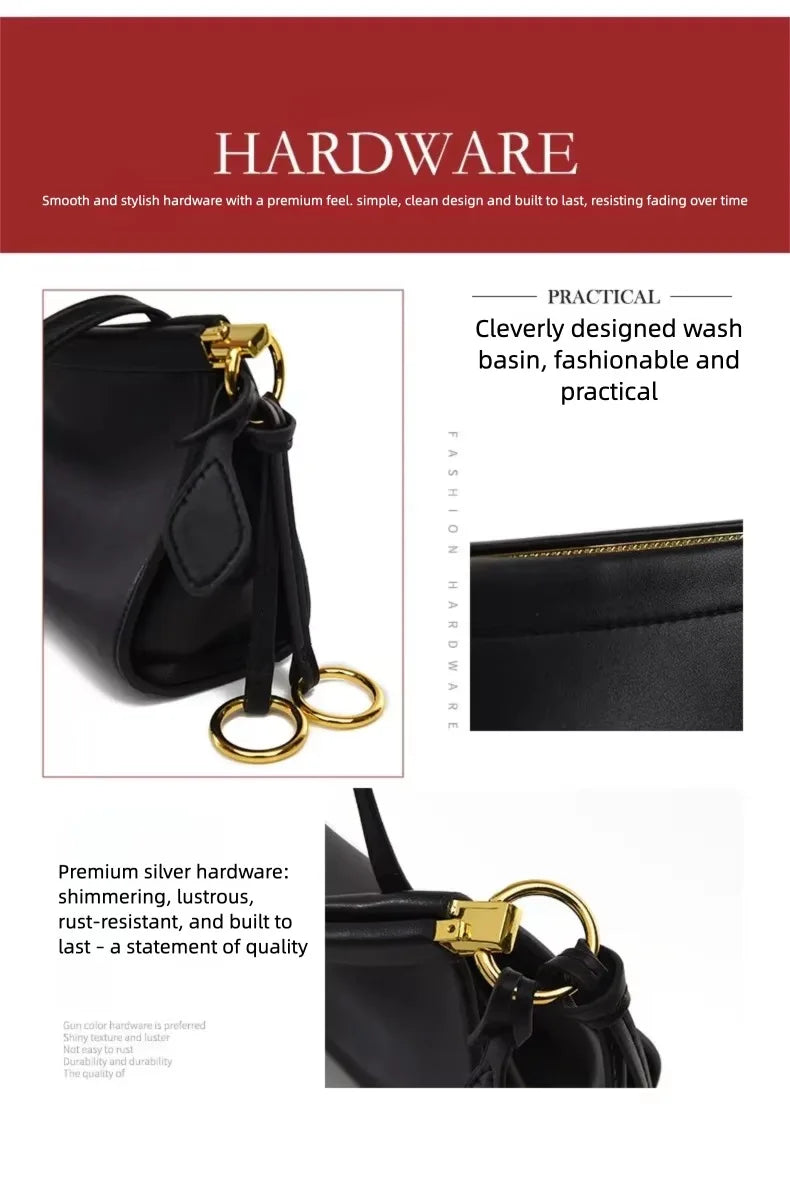 Fashionable Crossbody Bag for Women, Lightweight and Versatile Shoulder Bag, Mobile Phone Bag, Color-Blocking Design, Niche High-End Commuter Bag