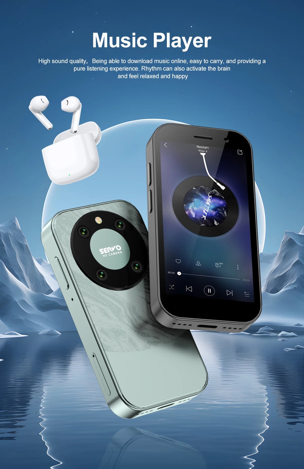 SERVO KING 9000 3.0" HD Display Small Smartphone Android 10.0 Network 4G LTE 2GB+16GB 2000mAh Face Recognition Mini Mobile Phone