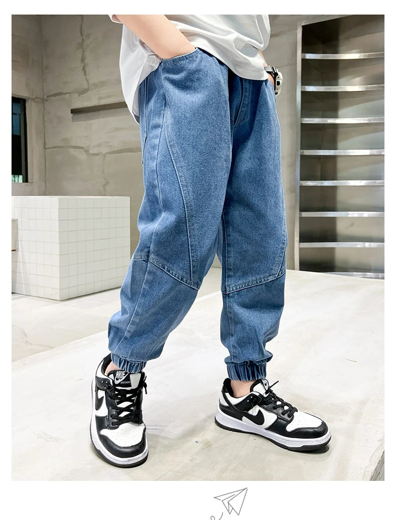 Big Boy Jeans Casual Fashion Cool Children's Pants Boys' Baggy Summer Clothing Teenagers Comfortable Fit Kids' Fashion