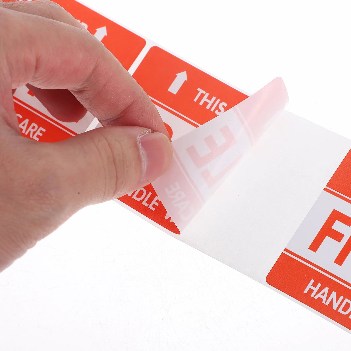 Roll Red Fragile Shipping Stickers High Visibility Adhesive Fragile Label Stickers for Moving Packaging Logistics
