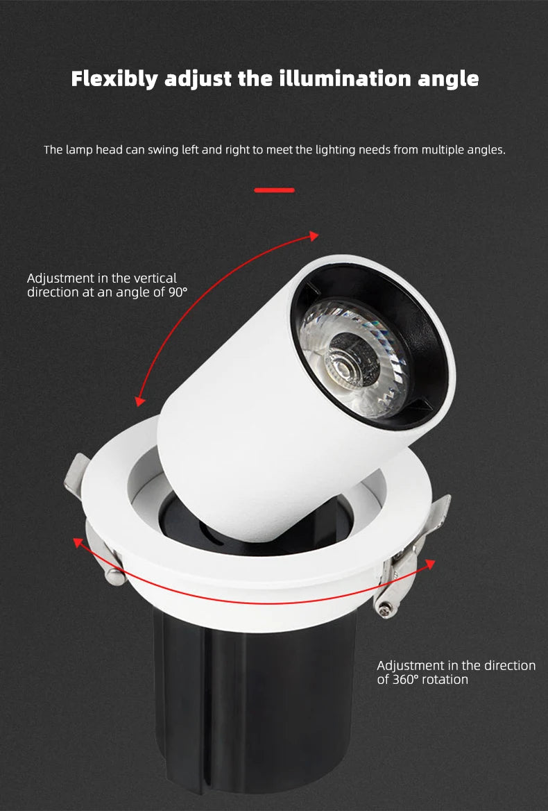 Full Spectrum Plant Fill Light Embedded Spotlight Tube Light Adjustable Angle Indoor Simulated Solar Green Plant Growth Light