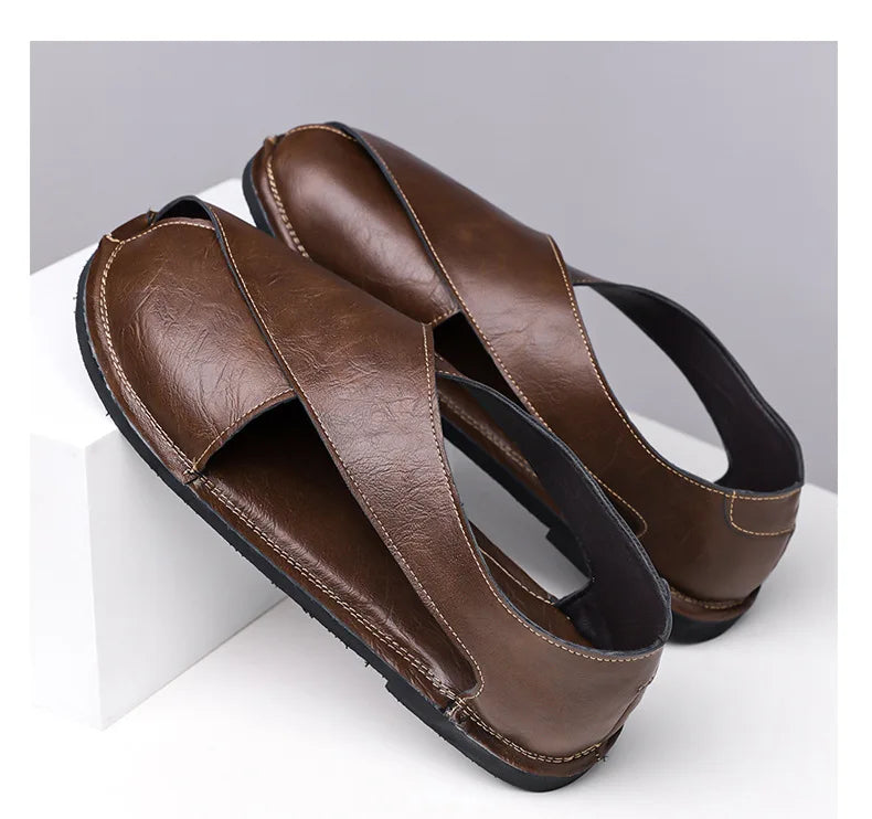 Men's Casual Sandal Retro Roman Style 2025 Summer Fashion Trend Hollow Breathable Comfortable Lightweight Outdoor Beach Sneakers