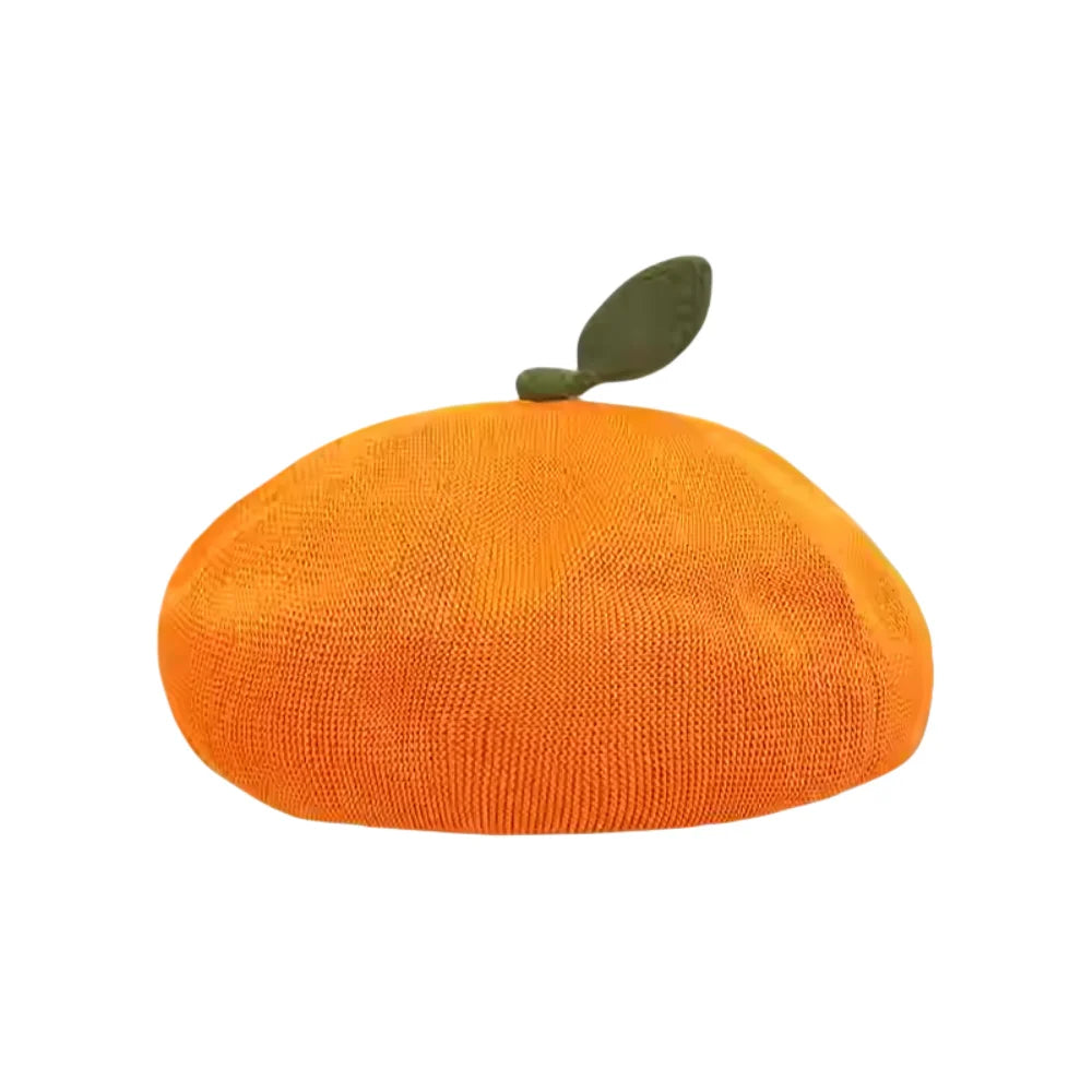 Apparel Accessories Funny Orange Berets Creative Casual Tomato Cap Vintage Cute Painter Hat Unisex